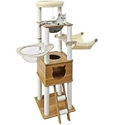 Amazon | 日本メーカー RAKU キャットタワー 木製 据え置き 多頭飼い